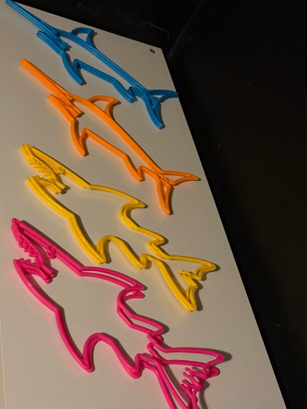 Sharks- these went to a fishing game but the pole broke, Party decor